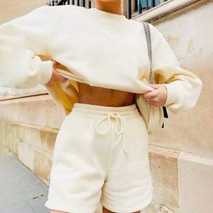 Fleece Sweat Shorts & Sweater Set